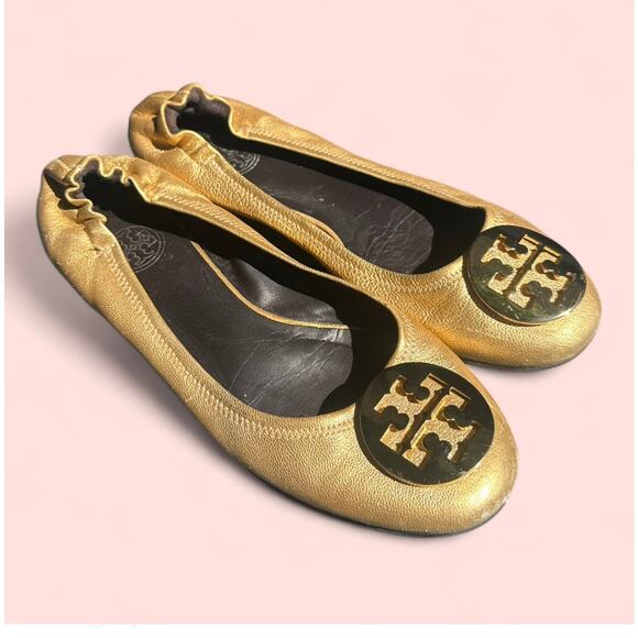 Tory Burch REVA Y2K Ballet Flats with T Logo - Picture 1 of 6